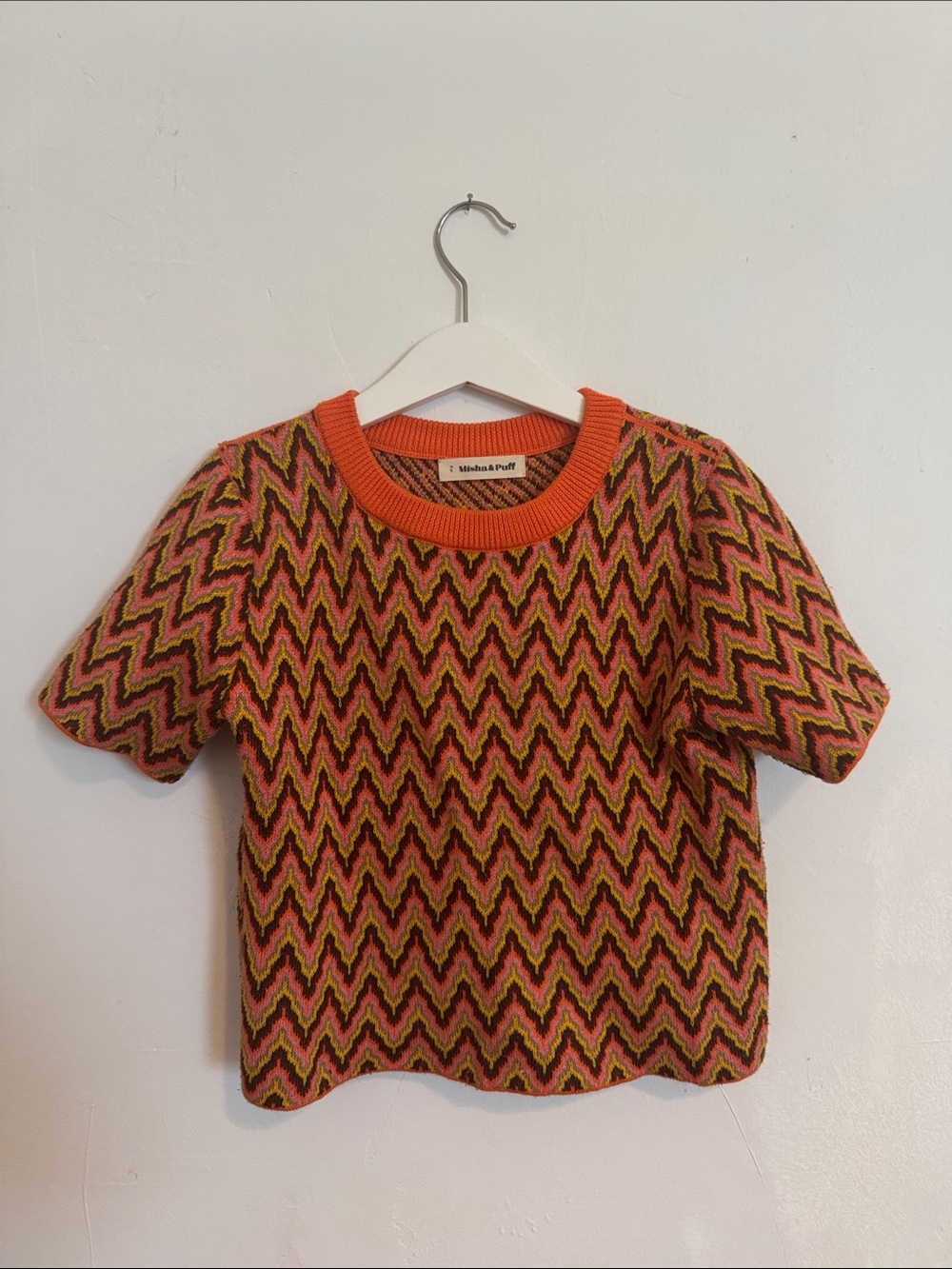 Misha and Puff Jacquard Coco shirt and skirt set - poppy tempo 6y